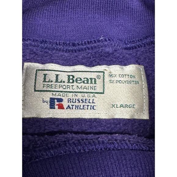 Vintage LL Bean X Russell Athletic Collaboration Purple XL Turtleneck Sweatshirt - Picture 2 of 7